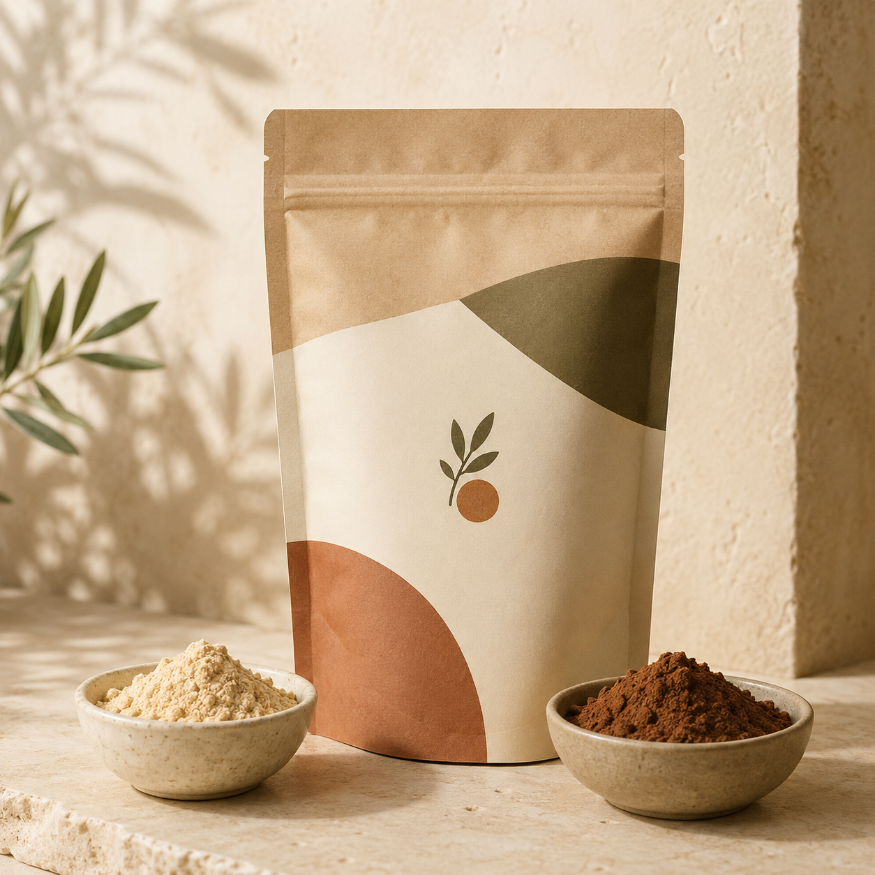 Illustrated packaging of Organic Maca & Cacao